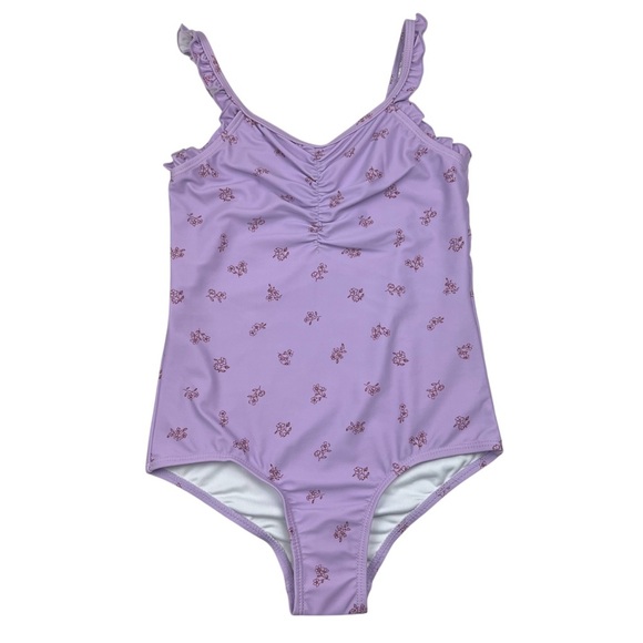 Cotton On Girls Arabella Floral Print Ruffle One Piece Swimsuit - Size 8 - Picture 1 of 4